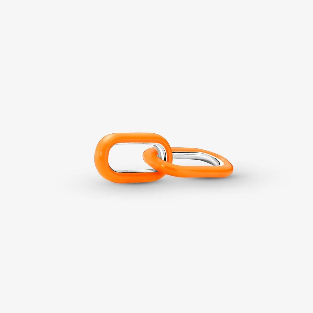 

Подходит для браслета Pandora ME Стайлинг ярко-оранжевые двойные звенья Подвески для изготовления ювелирных изделий Бесплатная доставка