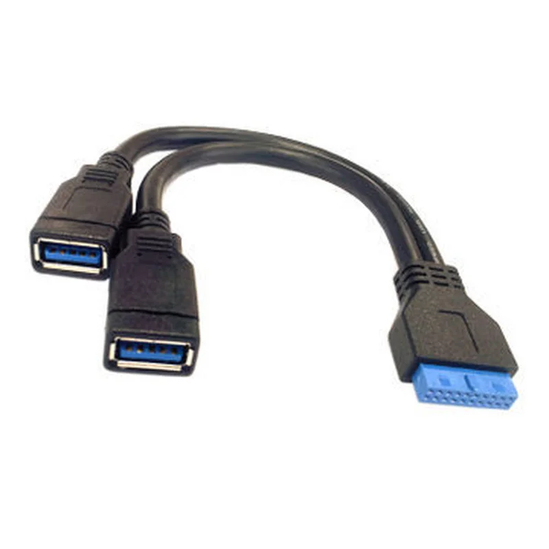 

CY Chenyang 2 Ports USB 3.0 Female to Motherboard 20pin Cable 10cm