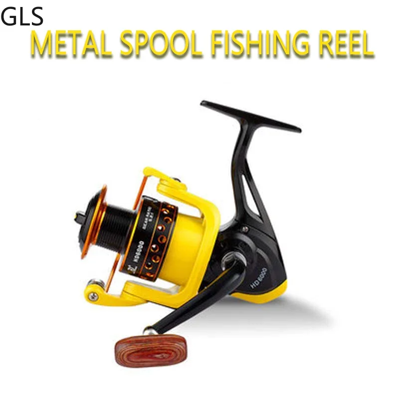 GLS новые рыболовные катушки 5 1: 1/5.2:1 полностью Металлическая катушка с деревянной