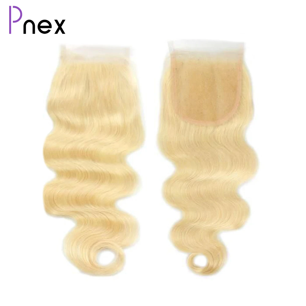 613 Blonde Lace Frontal Body Wave Human Hair 13x4 Frontal 4x4 Closure Only Peruvian Remy Colored Human Hair Closures For Women