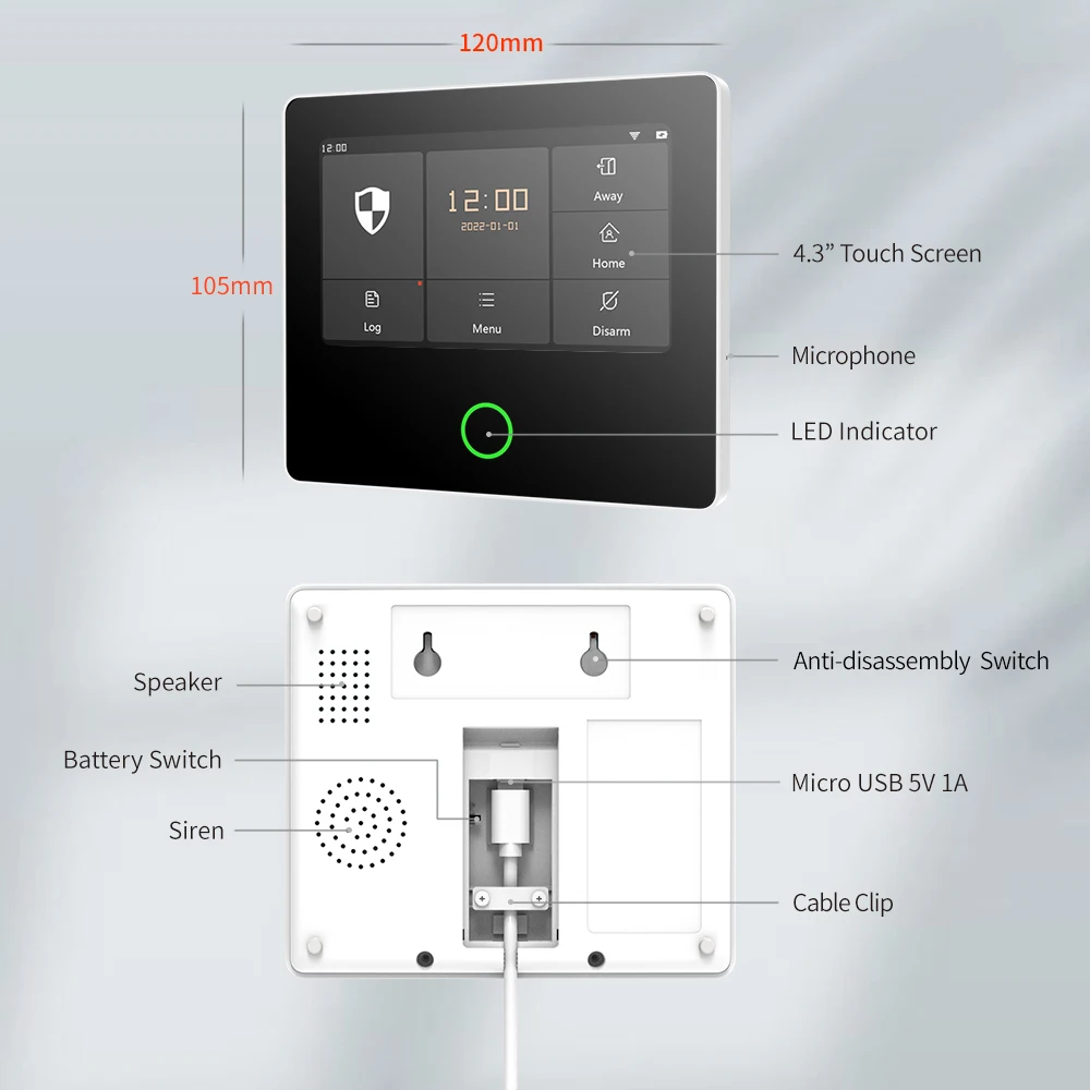 Ostaniot WiFi Tuya Smart Home Burglar Alarm Kit Wireless Security Protection System 4.3