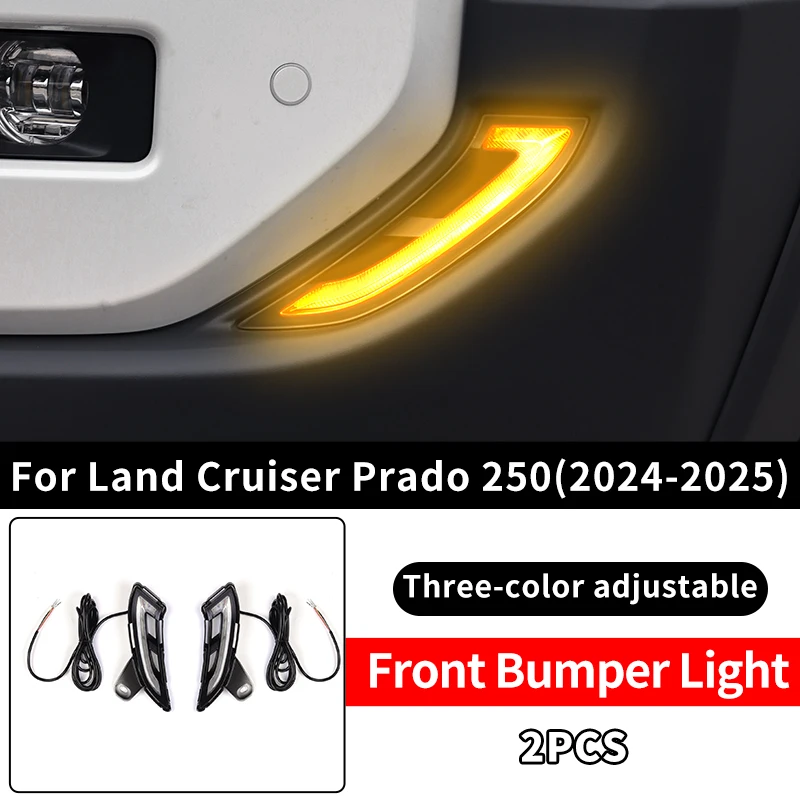 

Для Land Cruiser 1958 J250 Prado BX TX LC250 2024-2025 гг., передний бампер, дневные ходовые огни, внешнее обновление, аксессуары, дневной свет