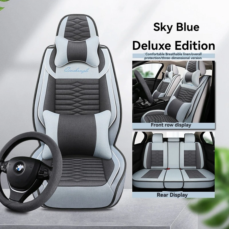 

Полный комплект льняных дышащих чехлов на сиденья автомобиля на 5 сидений для Mitsubishi Pajero 4 2 Sport Outlander Xl Asx, автомобильные аксессуары, протектор