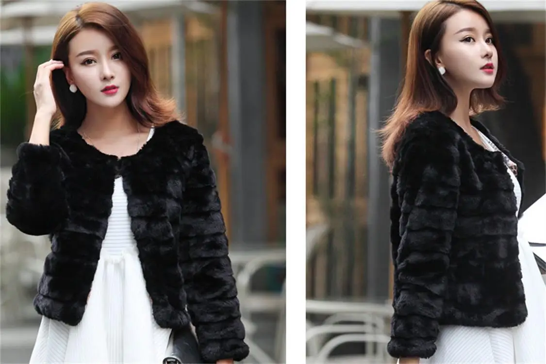 Women's Fur Jacket Winter Faux Fur Coat Imitation Rabbit Fur Leather Fur Coat Imitated Mink Wool Coat Women Faux Fur Coat