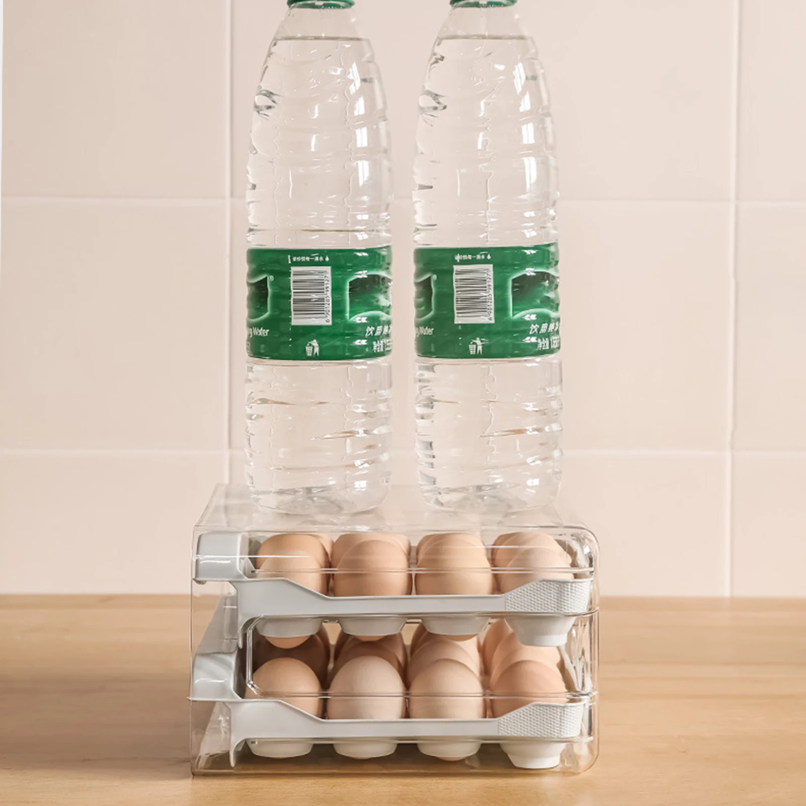 

Storage Eggs Egg 32 Clear Holder Box Organizer Tray For Container Stores Egg Tray Dispenser Double-layer Egg Fridge Egg Storage