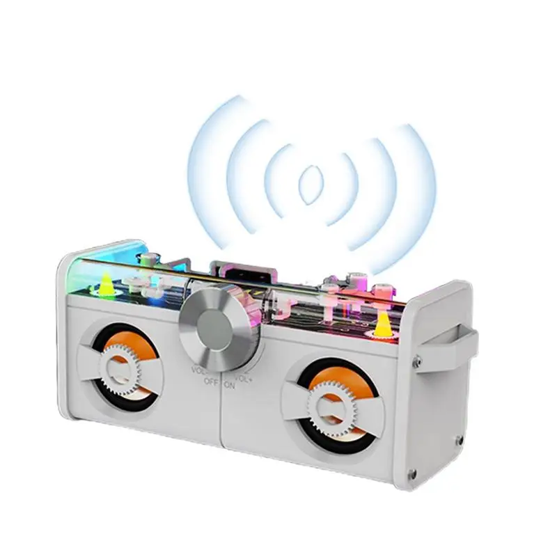

Wireless Speakers For Home Vintage Portable Record Player Wireless Speakers Mechanical Operation Lights Fashionable Audios Mini