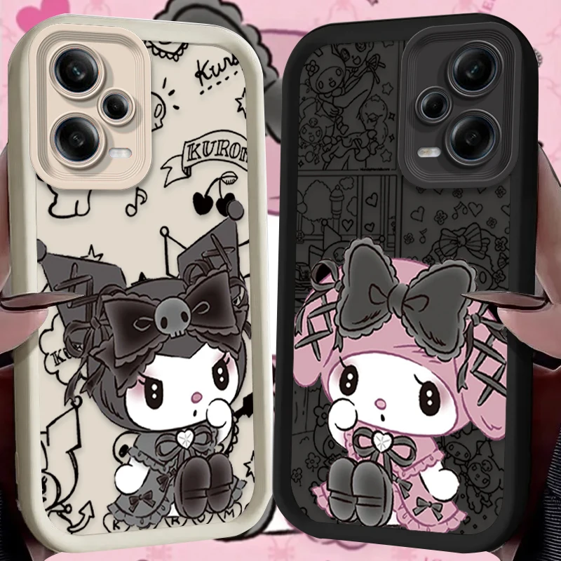 Cute Sanrio Melody Case for Xiaomi Redmi Note 13 12 11 Pro Plus 4G 5G 12S 11S 10S 10 9 9S 14C 13C 12C A3 Silicone Etui