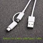 2 в 1 Xiaomi Mi кабель для быстрой зарядки 0,31 м Micro USBType-C кабель для быстрой зарядки для Mi 10T 9 Redmi Note 9S 8T 9 8 7 6 5A 5X 6A 4X