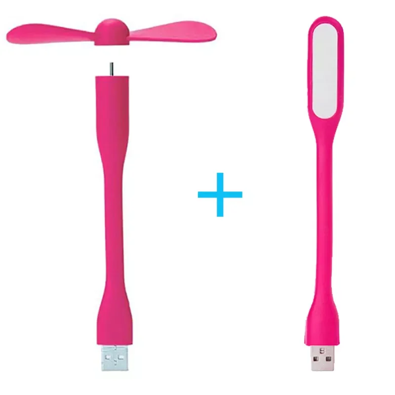 Mini USB Fan Flexible Portable Fan and USB LED Light Lamp For Power Bank & Notebook & Computer Laptop