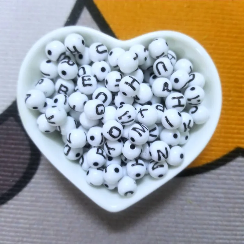 

8mm*50pcs Acrylic Letter Ball Beads DIY Jewelry Accessories Children Jewelry Materials