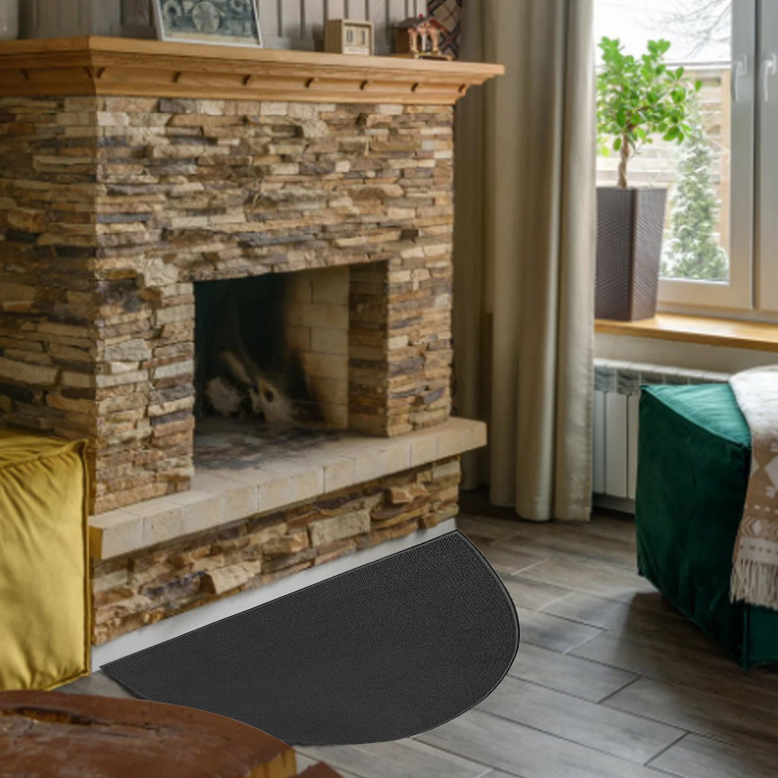 

Fireplace Fire Retardant Area Rug Non-Woven Fabric Thermal Outdoor Insulation Cotton Mat ​Non-slip Mat Fireplace Fireproof Mat