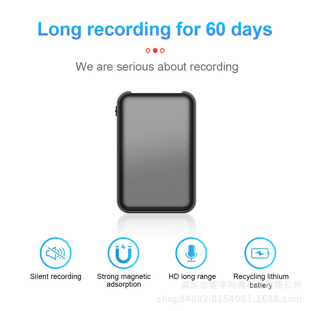 

Mini Voice Recorder Q75 Magnetic Spy Gadget 60 Days Long Recording Voice Activated Professional Audio Recorder MP3 Music Player