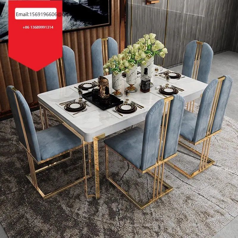 

Modern Dining Room Table And Chair Sets Hotel Restaurant Banquet Dining Table Sets Marble Top Dinner Desk