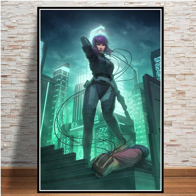 

Ghost in the Shell Fight Police Anime posters and prints Canvas Painting Wall Art Picture Nordic Decoration Home Decor Obrazy