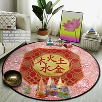 chinese style roung rug five elements mandala carpet yoga room buddhist meditation mat non slip altar tarot table pads dropship