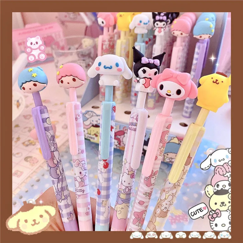 

Sanrio Stationery Cinnamoroll Kuromi Press Gel Pen Kawaii Melody Creative Student Mestery Anime Hellokitty Limited Lucky Random