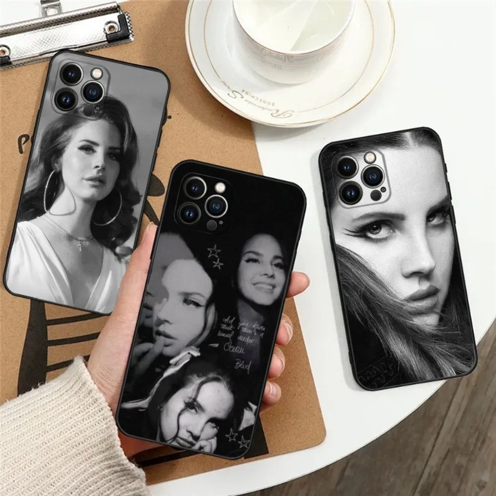 Singer L-Lana Del Rey Black Beauty Phone Case For iPhone 16 15 14 13 12 11 Plus Pro Max XS X XR SE Mini 8 7 Soft Silicone