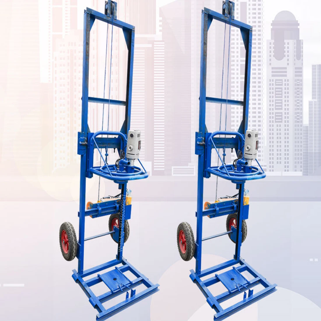 

Household electric well drilling rig high power foldable cart drilling complete set of equipment small digging rig drill bit