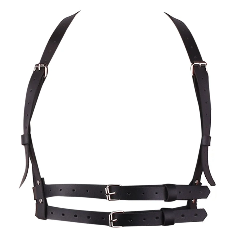 Women's Punk PU Leather for BODY HARNESS Belt Adjustable Holes Straps Waist Belt