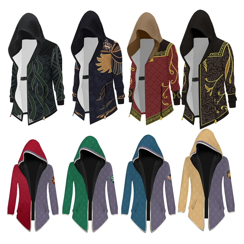 

Game Legacy Slytherin Cosplay Anime Drawstring Hoodie 3D Printed Hooded Sweatshirt Men Women Casual Long Zip Up Jacket Coat