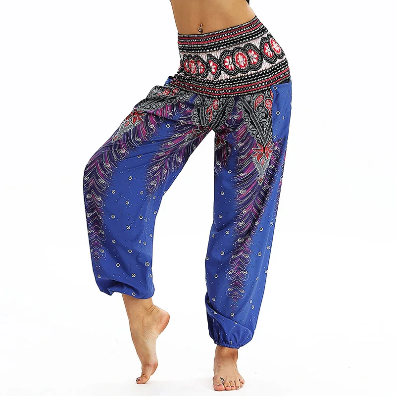 New Fashion Retro Bohemian Style Printed Bloomers Yoga Pants Loose Women's Sportswear Sports Bloomers