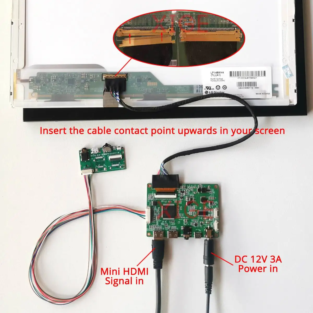 Фото Для B133XW02 V0 N133BGE-L31 панель ноутбука Micro USB LVDS 40-контактный 1366x768 Mini-HDMI 13,3-дюймовый дисплей, металлический корпус + комплект платы светодиодного драйвера №4