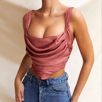 summer off shoulder lady crop tops women party camis sexy tank tops ladies backless straps casual bustier white pink new fashion