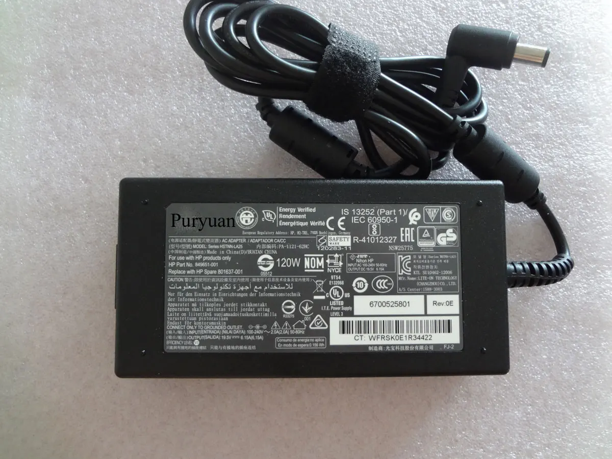 Новинка OEM тонкий 19,5 V 6.15A 801637-001 849651-001 120W адаптер переменного тока для HP Pavilion 24-xa0076 AIO PC оригинальное зарядное устройство Puryuan