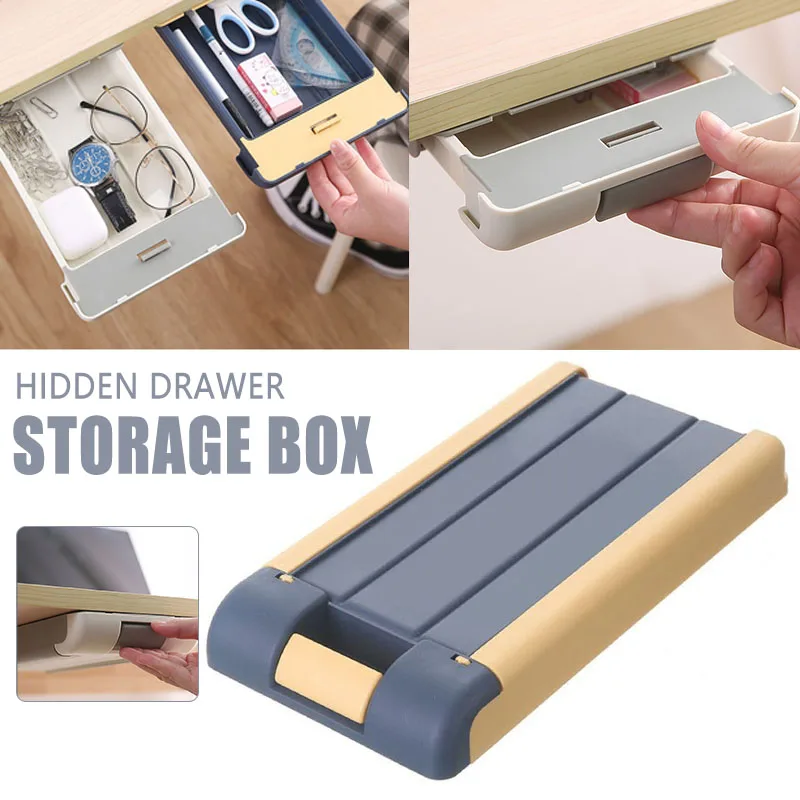 

Under Desk Drawer Organizer Storage Paste Drawer-type Self-adhesive Storage For Home Office Desk Drawer Organizer Storage