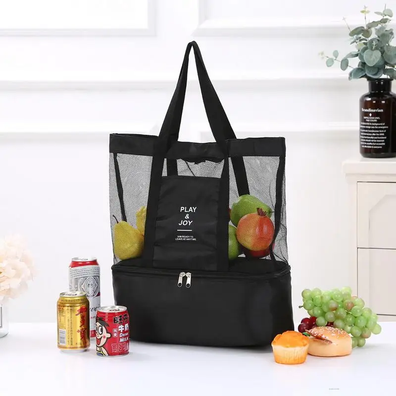 

Single-shoulder Insulation Bag Double-layer Picnic Bag Men And Women Sports Mesh Travel Outdoor Storage Bag