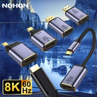 nohon usb type c to hdmi compatible mini dp 8k 60hz thunderbolt 3 4 hd video adapter for macbook samsung tv converter