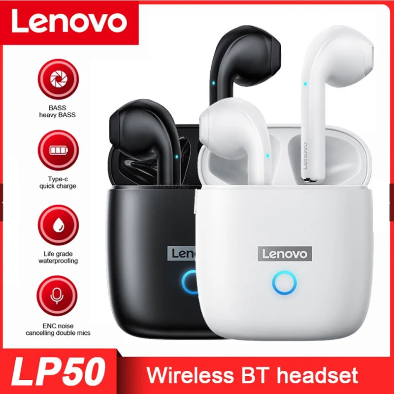 

Оригинальные Bluetooth-наушники Lenovo LP50 LP5, беспроводная гарнитура, AptX-адаптивный игровой режим, 10 часов воспроизведения, стереонаушники