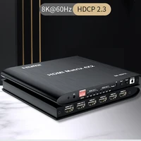 8K 60Hz HDR 3D Matrix 4x2 HDMI-compatible 4K@60Hz 4 in 2 out Video Audio Splitter Switcher Box for PS4 HDTV Computer Monitor