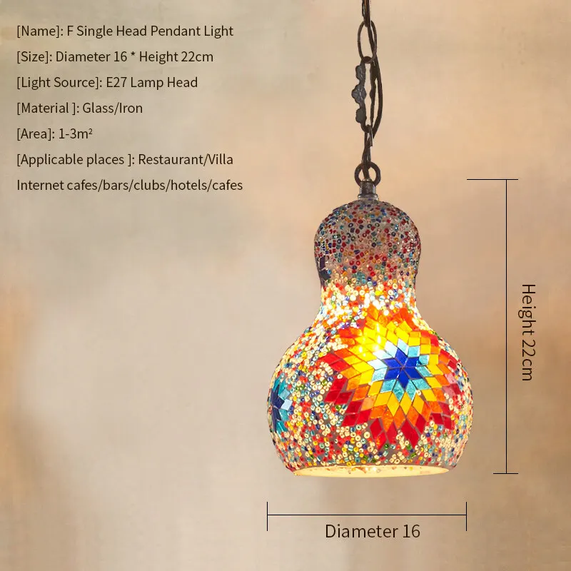 

Ретро люстра-тыква из мозаичного стекла