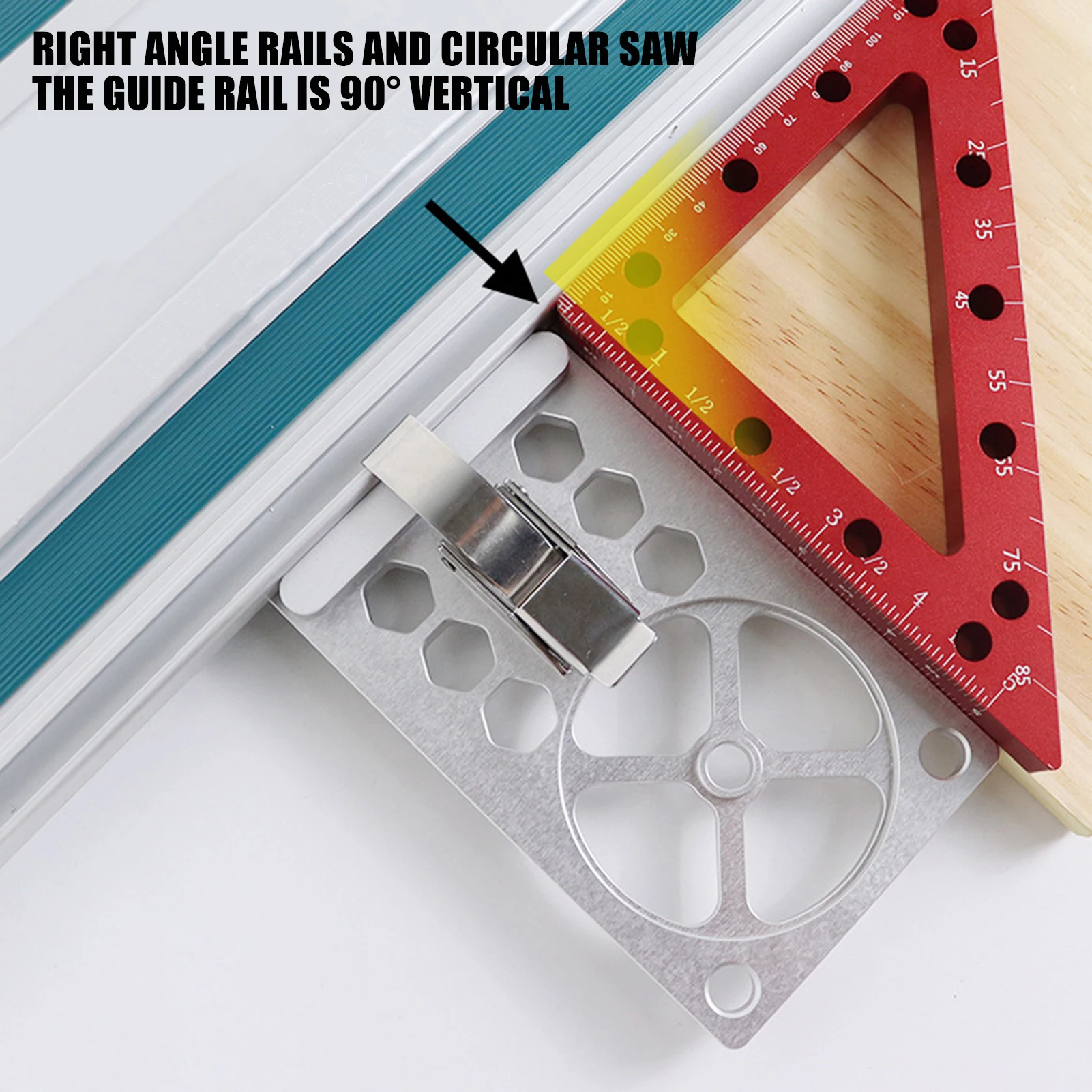 Woodworking Angle Stop 90 Degree Right Angle Guide Rail Clamp For Electric Circular Saw Engraving Machine Angle Cutting Position