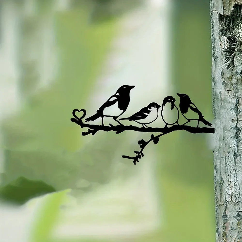 Набор Из 4 Садовых Декоративных Кольев С Металлическим Искусственным Силуэтом