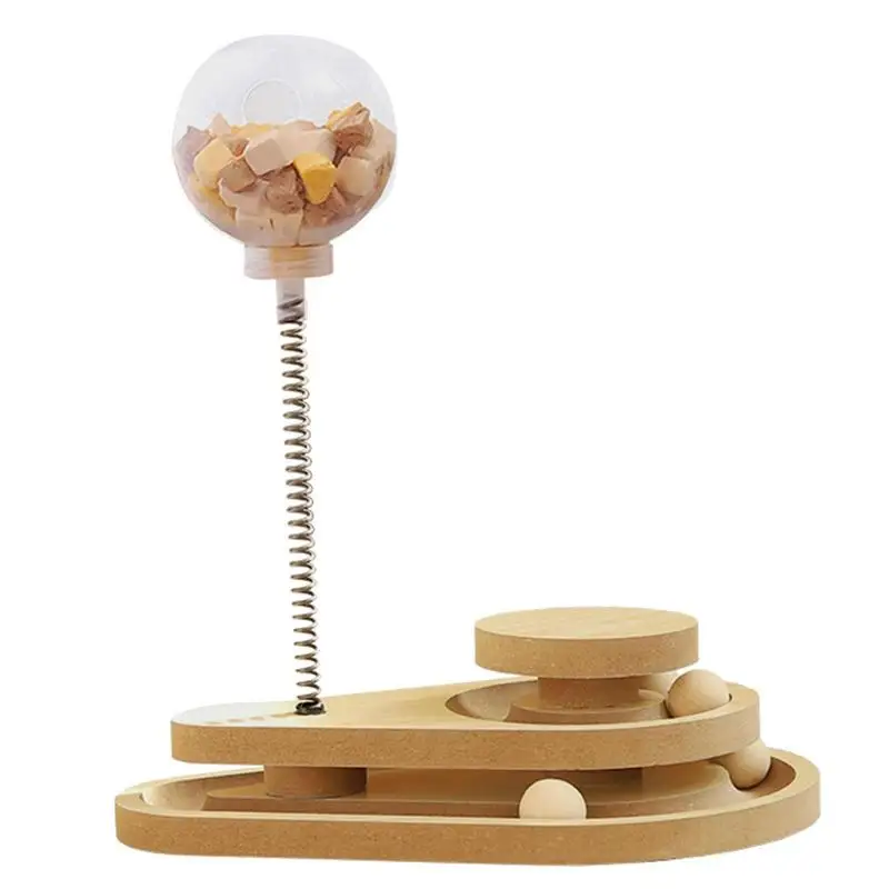 

Cat Treat Dispenser Toy Spring IQ Treat Ball Treat Dispensing Cat Toys For Indoor Cats Interactive Ball Treats Slow Feeder