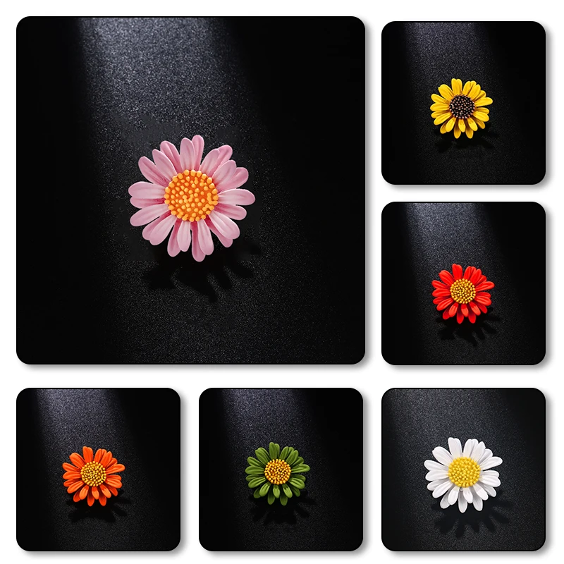 

Fashion Enamel Daisy Brooches Vintage Flowers Elegant Brooches Pins Casual Jewelry Gifts Women Brooch Party Bag Hat Accessaries