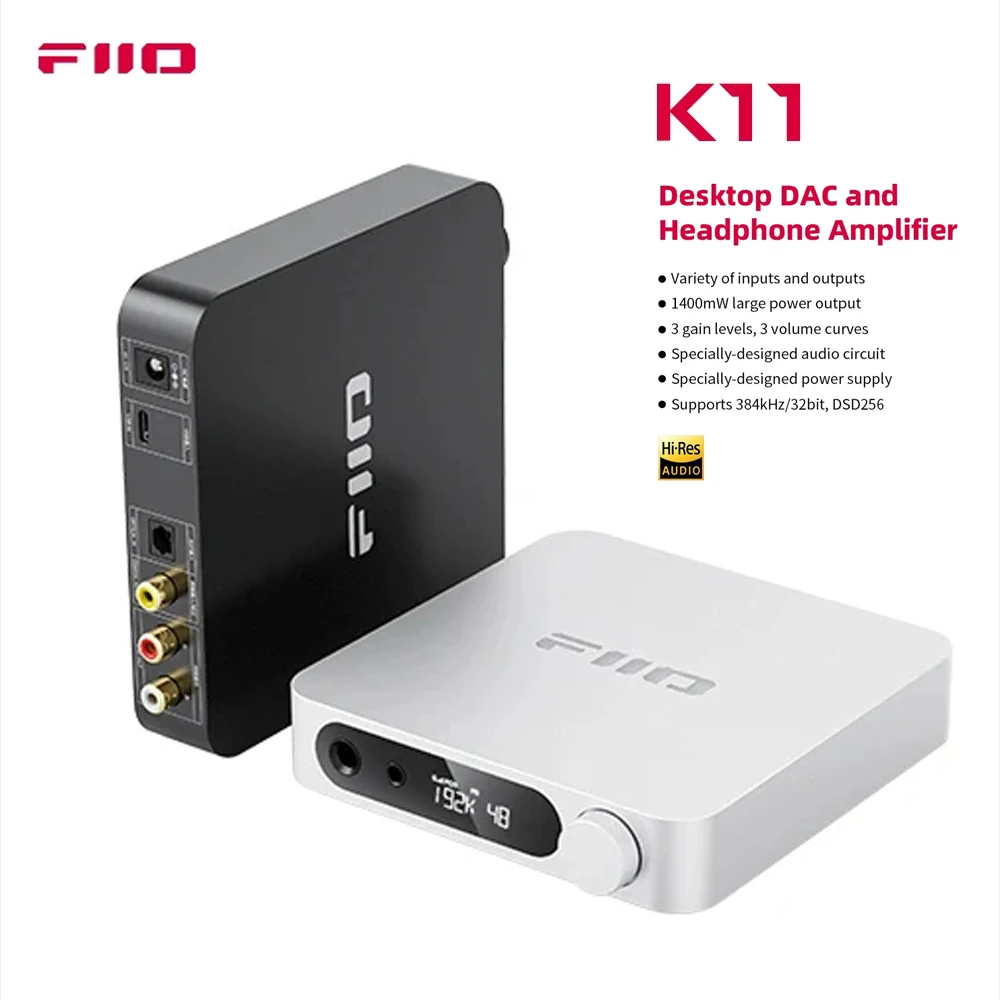 FiiO K11 Сбалансированный ЦАП Усилитель для наушников 1400 МВт Мощность 384 кГц/24 бит