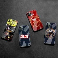 f1 racer max 33 number phone case tempered glass for iphone 13 12 mini 11 pro xr xs max 8 x 7 plus se 2020 cover