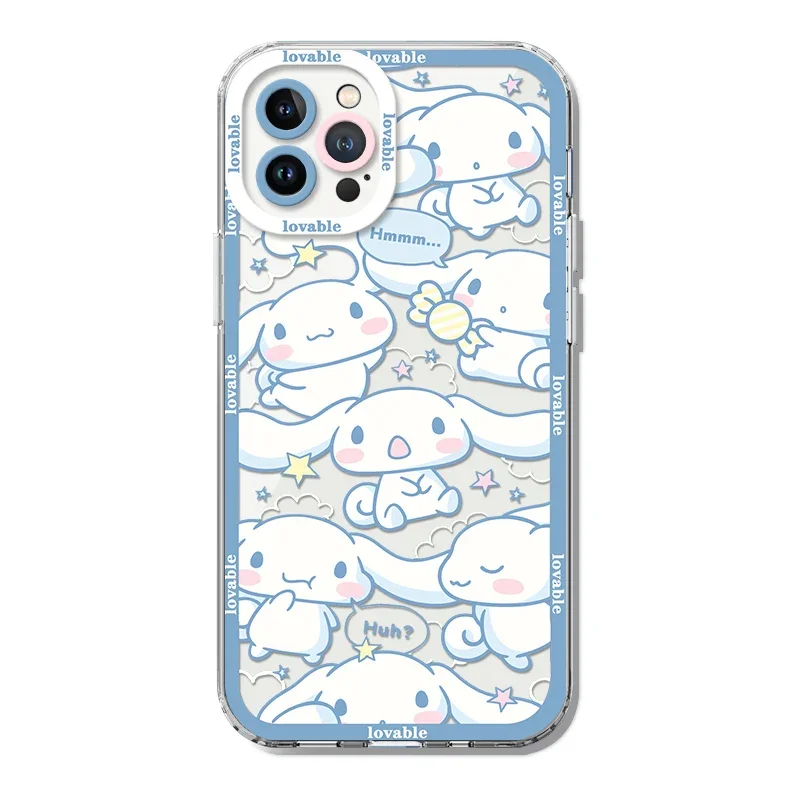 Силиконовый ударопрочный чехол Sanrio Kuromi Cinnamoroll для iPhone 16 14 11 Pro Max 13 12 Mini XR XS X 8 7 6 6S Plus