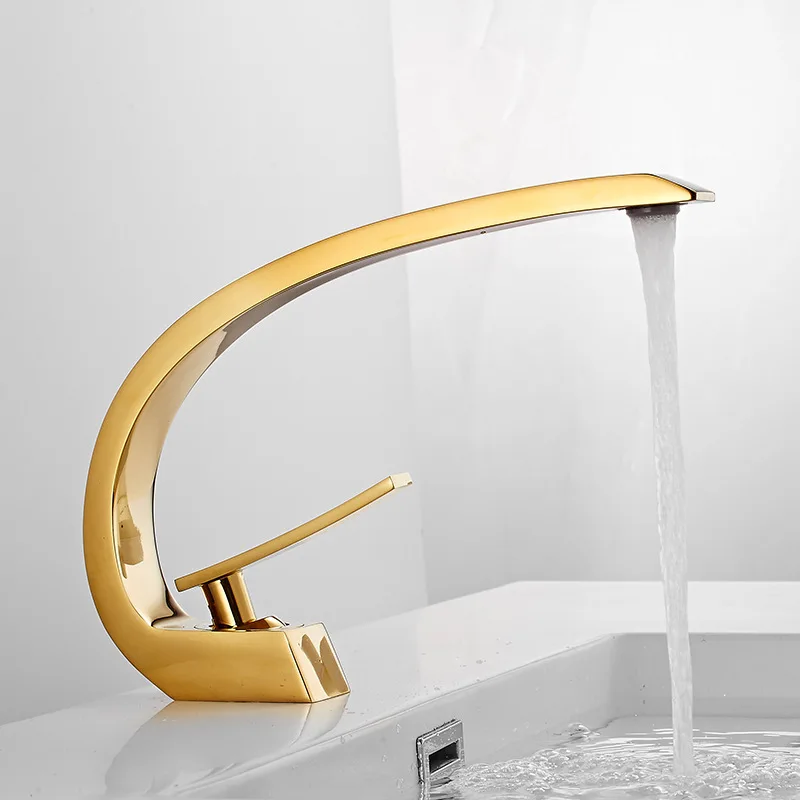 

Chrome Orange Basin Faucets Modern Bathroom Mixer Tap Brass Washbasin Faucet Single Handle Single Hole Elegant Crane Tap