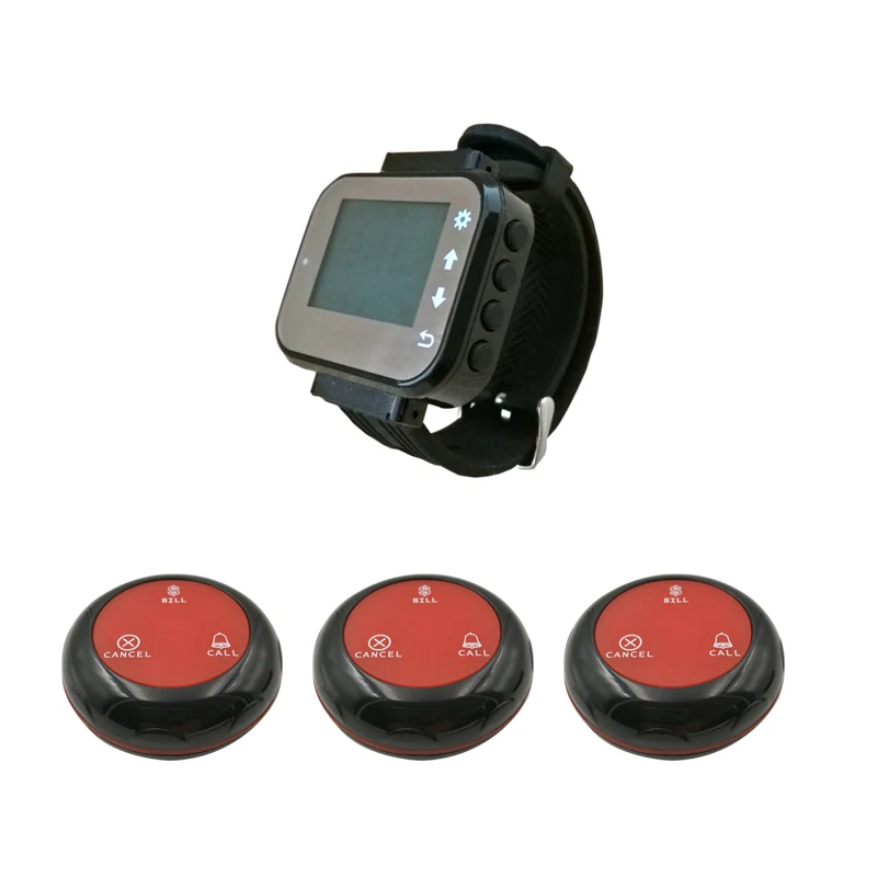 

Беспроводная система вызова официанта звонок Ресторанный стол передатчик 20 часов наручные 50 кнопок