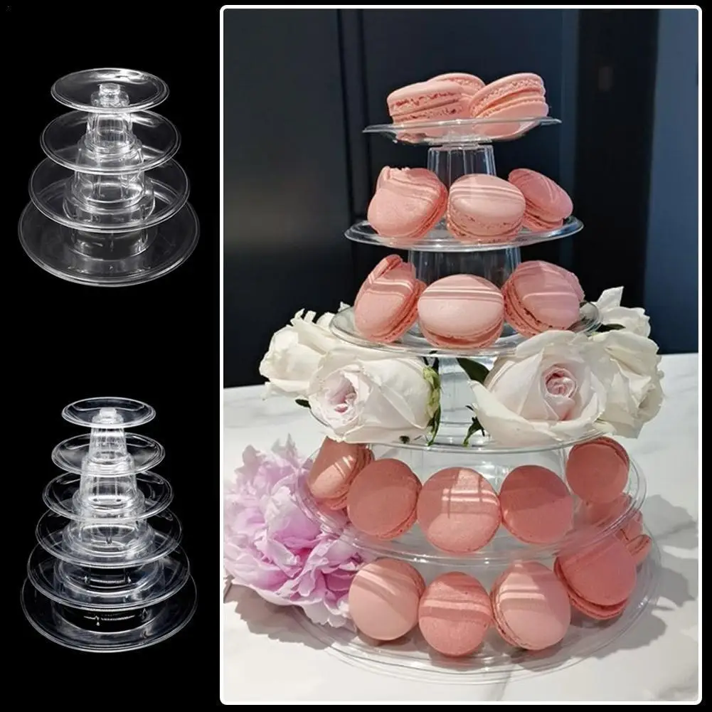 

4/6Tiers Round Macaron Tower Stand Desserts Cupcake Display Rack Tree Stands Tray For Wedding Birthday Party Cake Holder N8B7