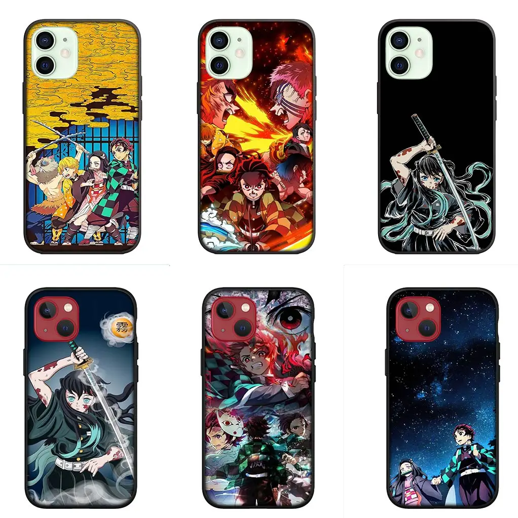 Чехол для телефона Muichiro Tokito рассекающий демонов Nezuko Tanjirou Apple iPhone 15 14 Plus 13 12 Mini Pro Max +