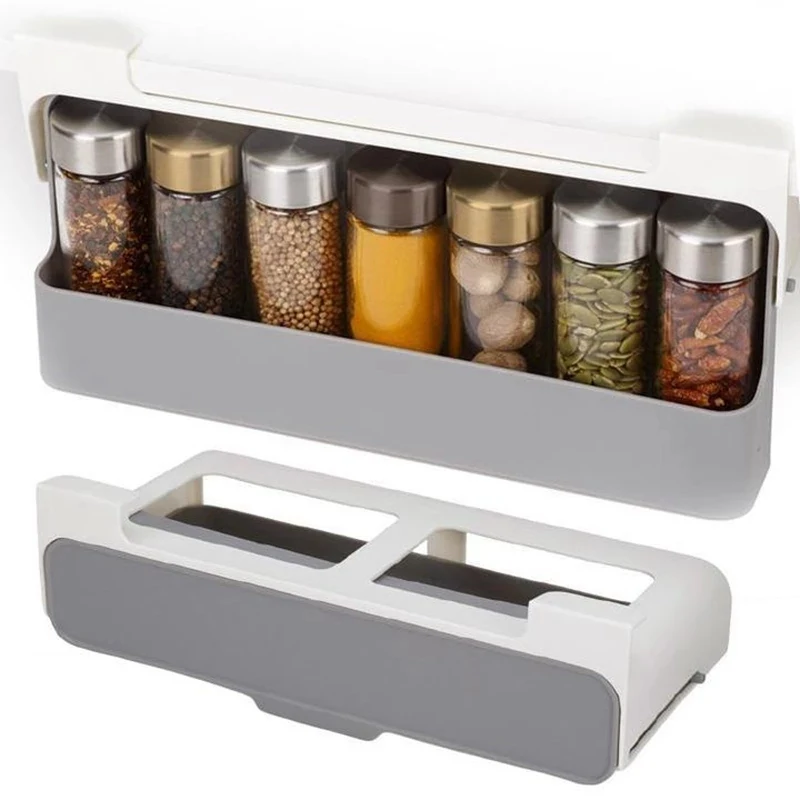 

Kitchen Organizer Spice Rack Seasoning Holder Under-Shelf Drawer Spice Holder Spice Bottle Storage Kitchen Accessories