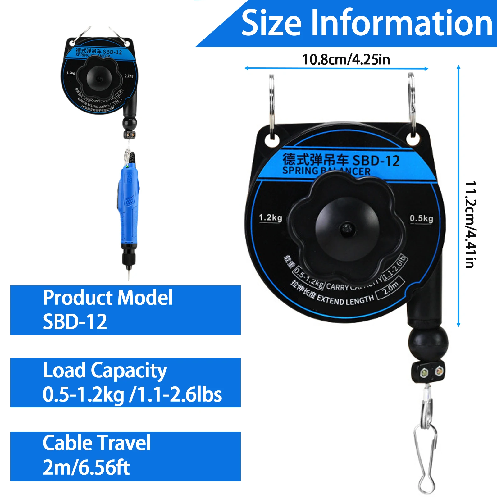 

Балансир пружин промышленного класса SBD-12/SBD-20 0,5 кг-2 кг Отвертка Подвесные инструменты Многоцелевой выдвижной пружинный балансир
