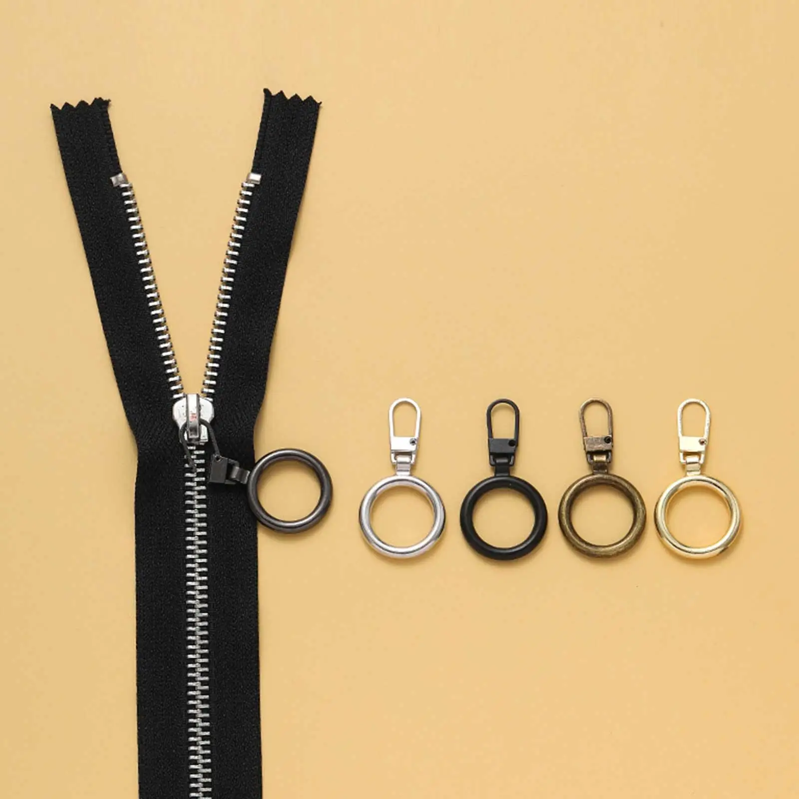 1pc Universal Fashion Metal Zipper Replacement Repair Kits For Slider Sewing Diy Craft Kit Pull |