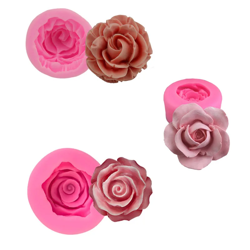 

3D Cake Mold Cupcake Flower Bloom Rose Shape Silicone Fondant Soap Jelly Candy Chocolate Decoration Baking Tool Moulds