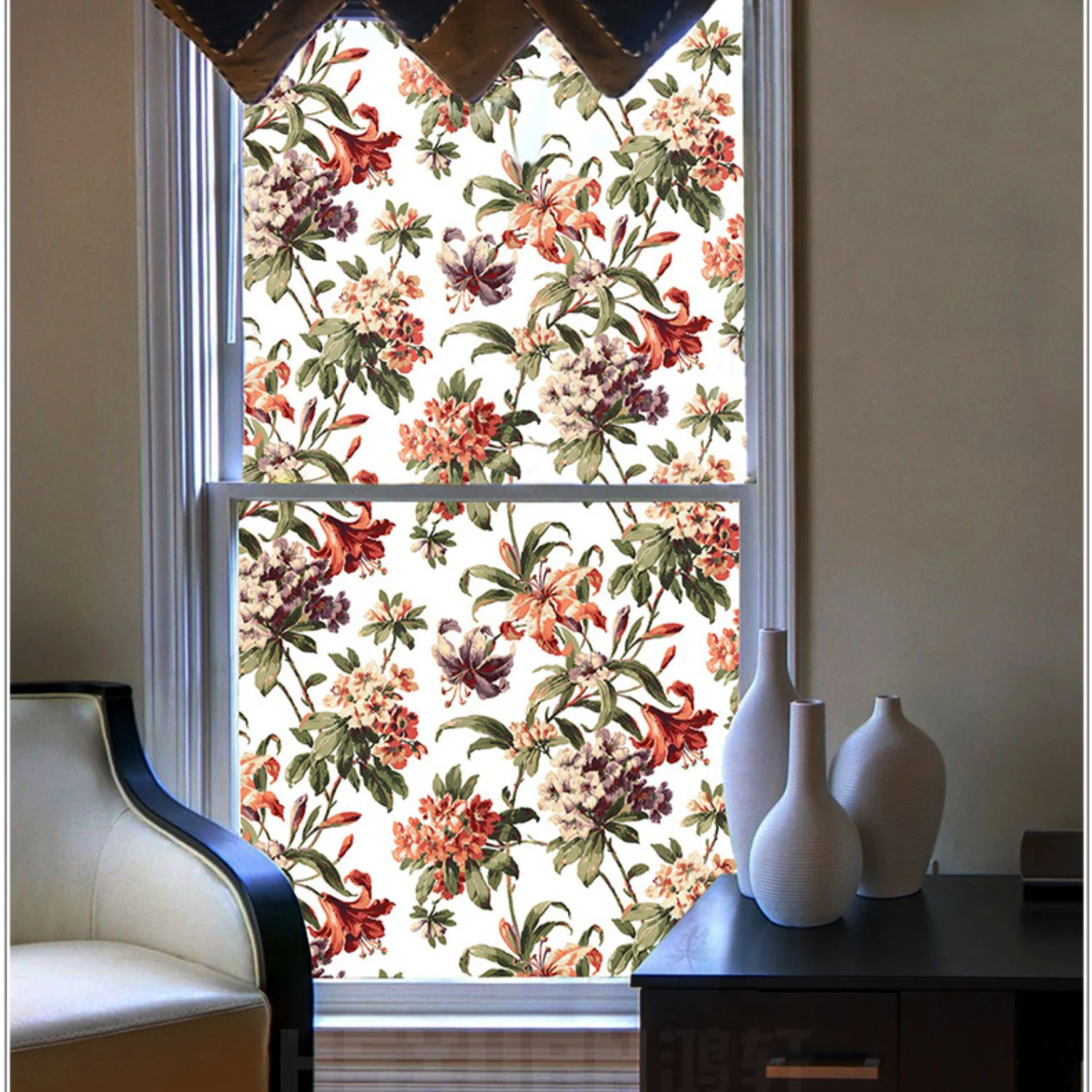 

High Privacy Stained Glass Window Film Non-Adhesive Frosted Glass Sticker Film Matte Decorative Static Cling Glass Window Tint